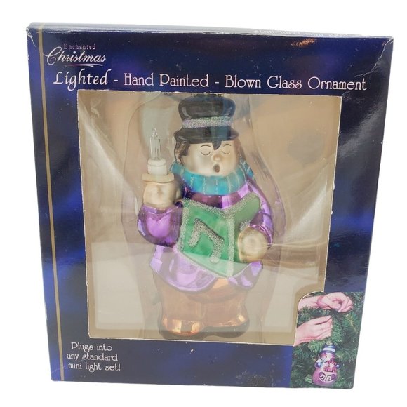 Lubeck Hand Painted Blown Glass  Ornament‎ Lights Up Christmas Holiday Caroler - Picture 1 of 7